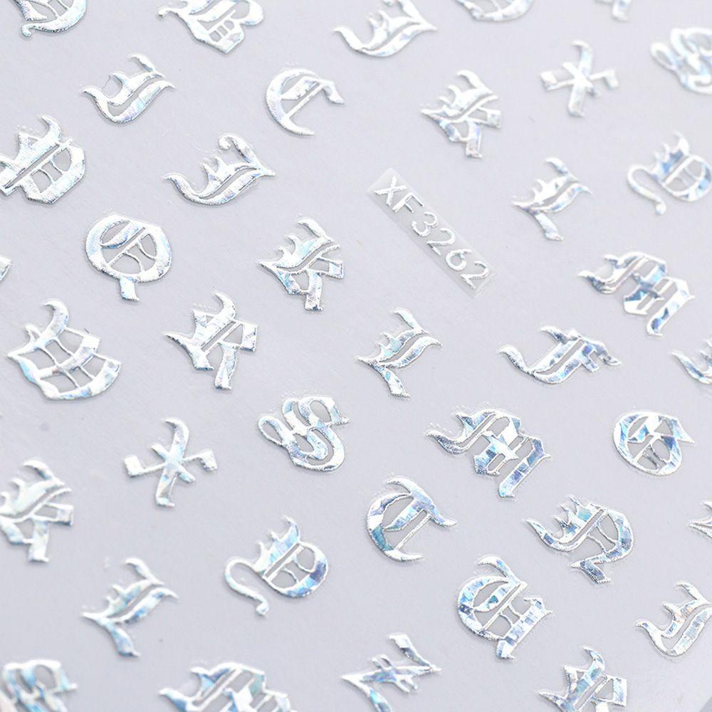 Hình Dán Móng Tay Chữ Tiếng Anh Màu Laser Mới|Đề Can Dán Trang Trí Xe Hơi Độc Đáo Tiện Dụng