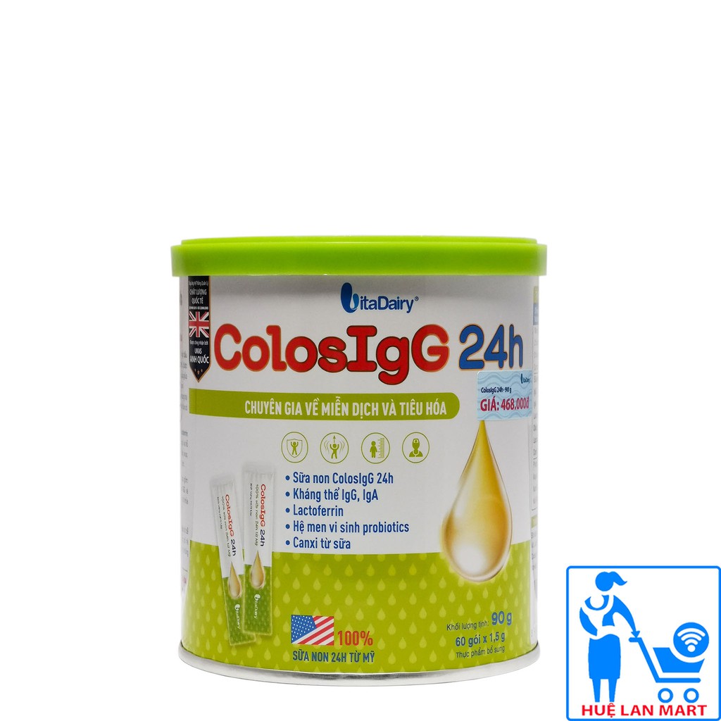 [CHÍNH HÃNG] Sữa Non VitaDairy ColosIgG 24h Hộp 60 Gói x 1,5g (Chuyên gia về miễn dịch và tiêu hóa)
