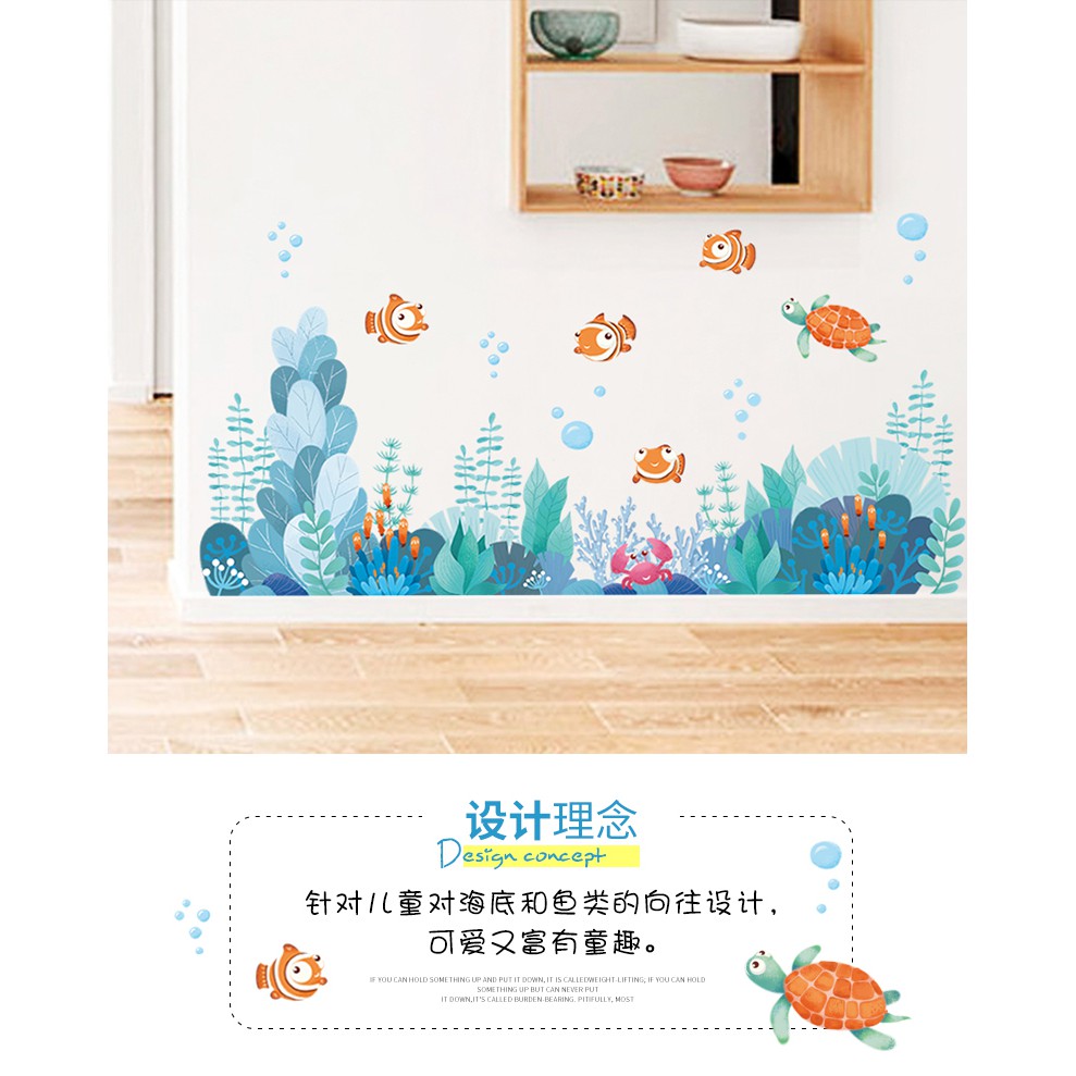 Decal Dán Tường Đàn Cá DC005 Decal Dán Kính Hình Đàn Cá