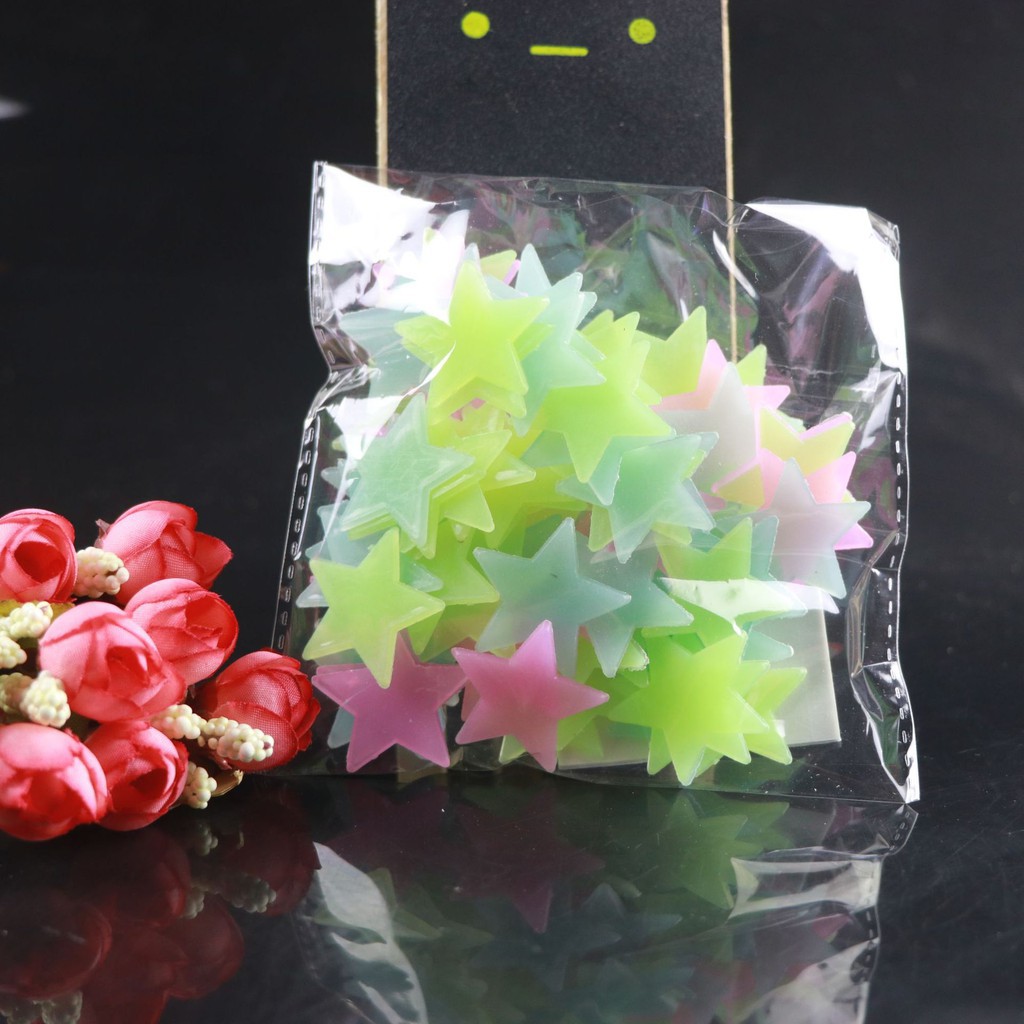🌟🌟🌟 Ngôi sao dạ quang quẻ Gói 100 mẫu ngôi sao phát sáng dán tường trang hoàng phòng ngủ 💕FREESHIP💕