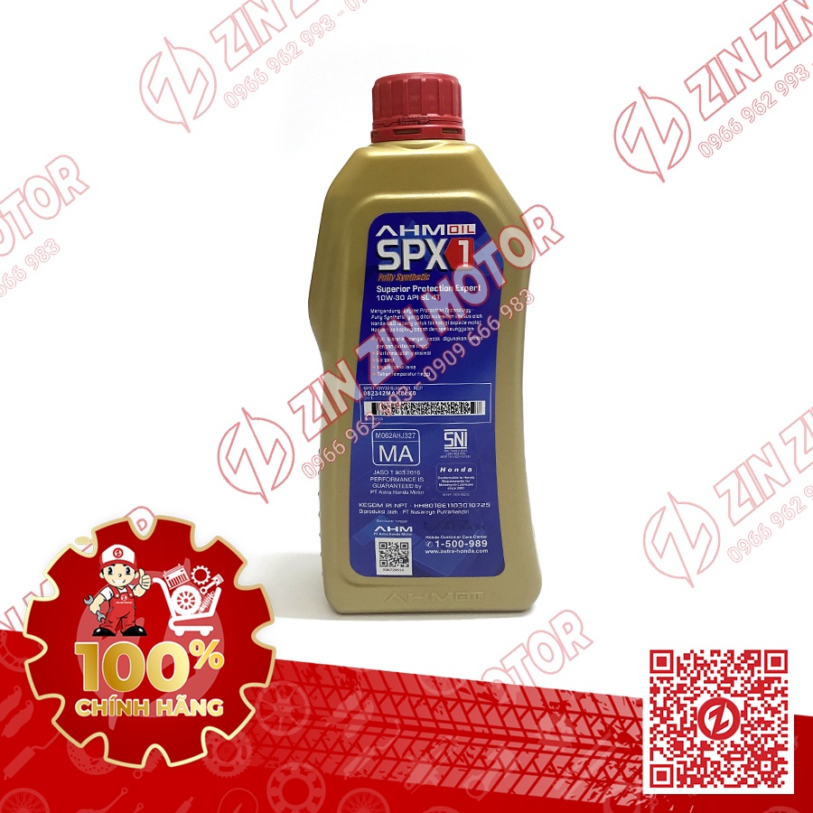 Nhớt Tổng Hợp SPX1 1 Lít 2 Dành Cho Winner, Sonic 150R, New CBR 150R.