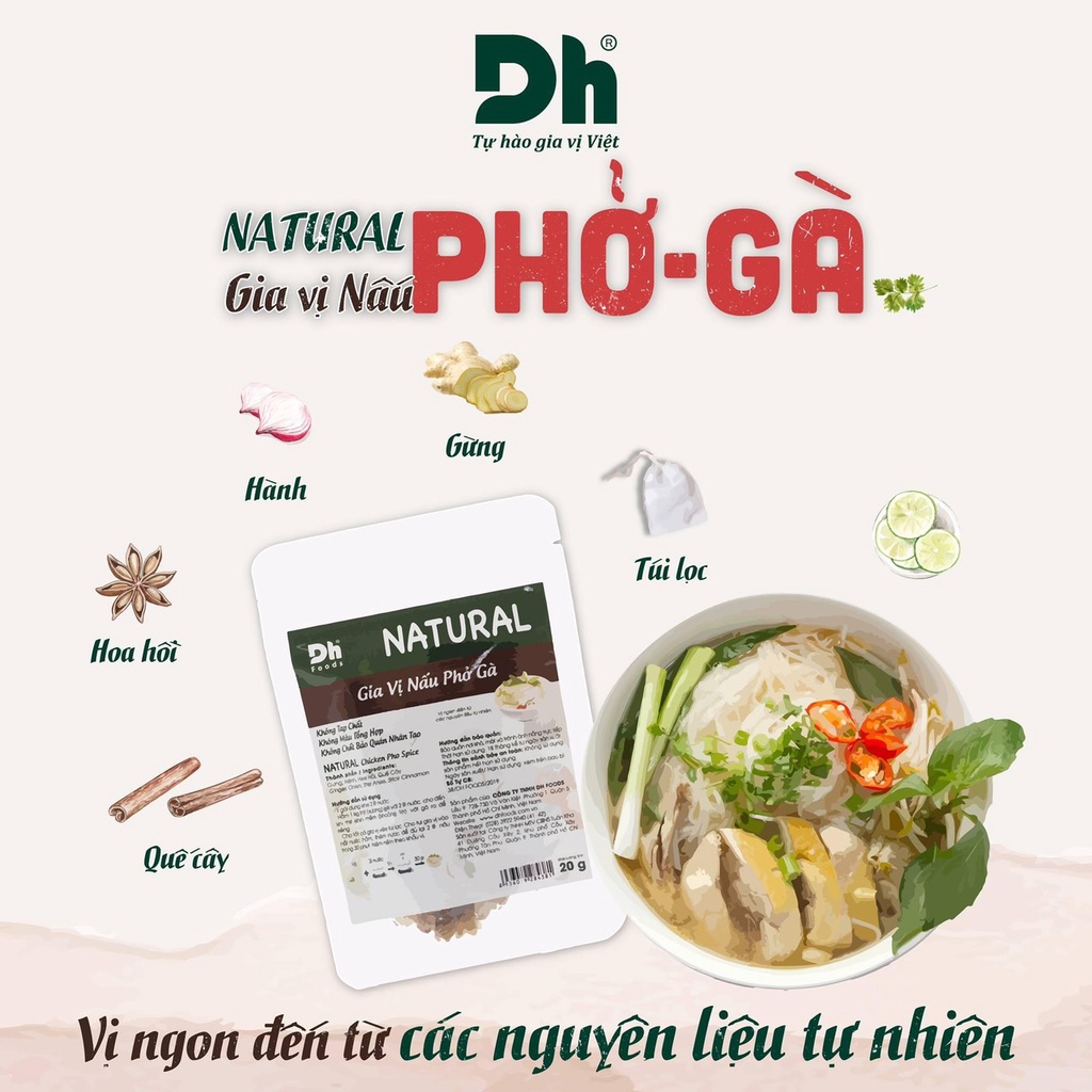 Gia vị nấu phở gà thơm ngon Dh Foods 20g