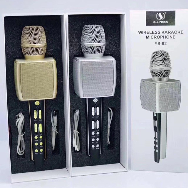 Mic bluetooth hát karaoke YS-92, Mic live stream không dây, âm thanh cực hay, hỗ trợ thu âm và ghi âm, hàng siêu cao cấp