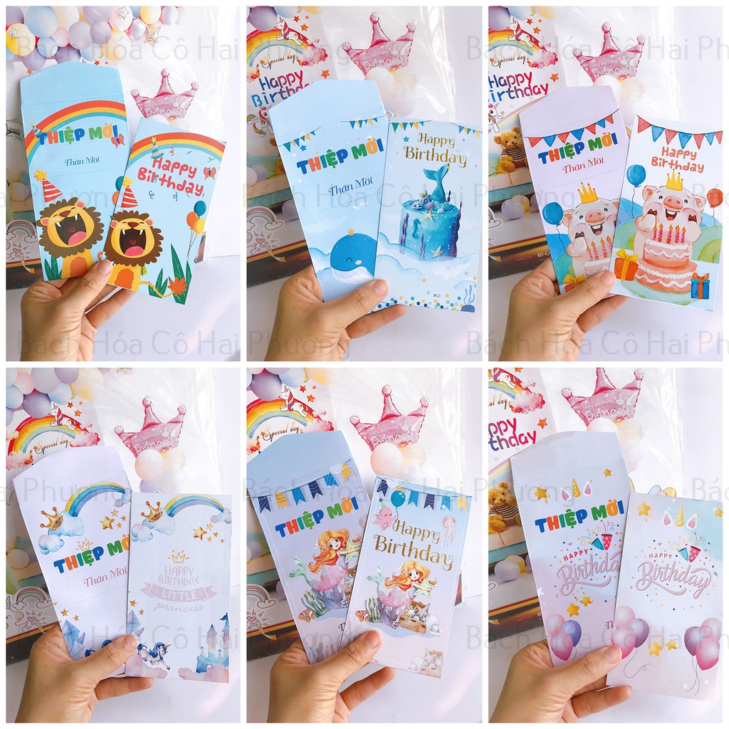 [18K/10 BỘ THIỆP SINH NHẬT VIẾT TAY][NHIỀU MẪU] Thiệp Thôi Nôi, Sinh Nhật, Đầy Tháng cho bé trai, bé gái - Giấy cao cấp