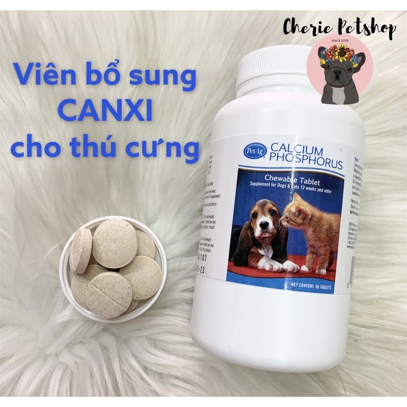 [Mã PET50K giảm Giảm 10% - Tối đa 50K đơn từ 250K] VIÊN CANXI CHO CHÓ MÈO CALCIUM PHOSPHORUS PETAG