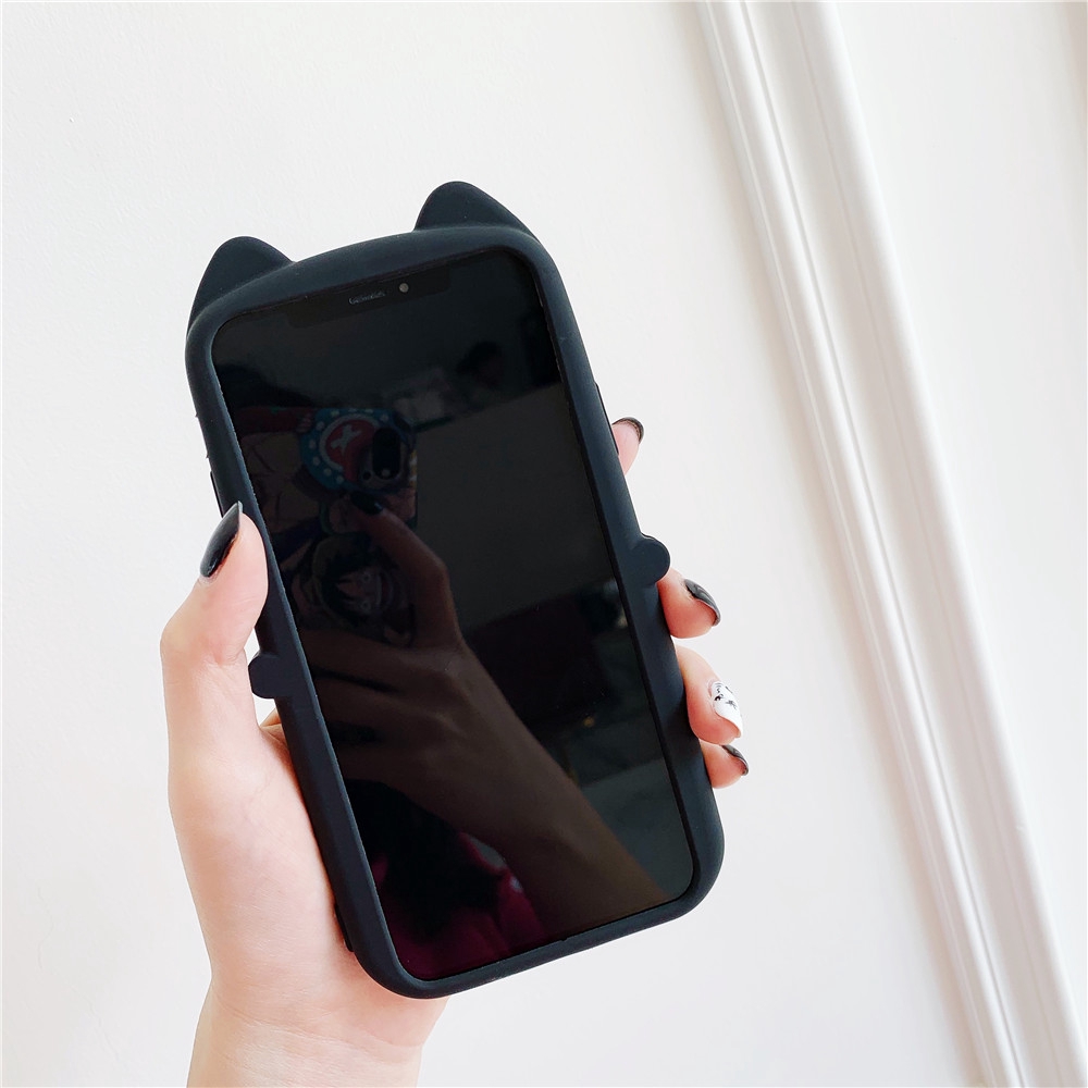 Ốp điện thoại silicon dẻo hình chú mèo may mắn màu đen đỏ cho iPhone  13 Pro Max /12 Pro/iPhone 11 Pro Max XS Max XR X 8 Plus 7 6 6S Plus