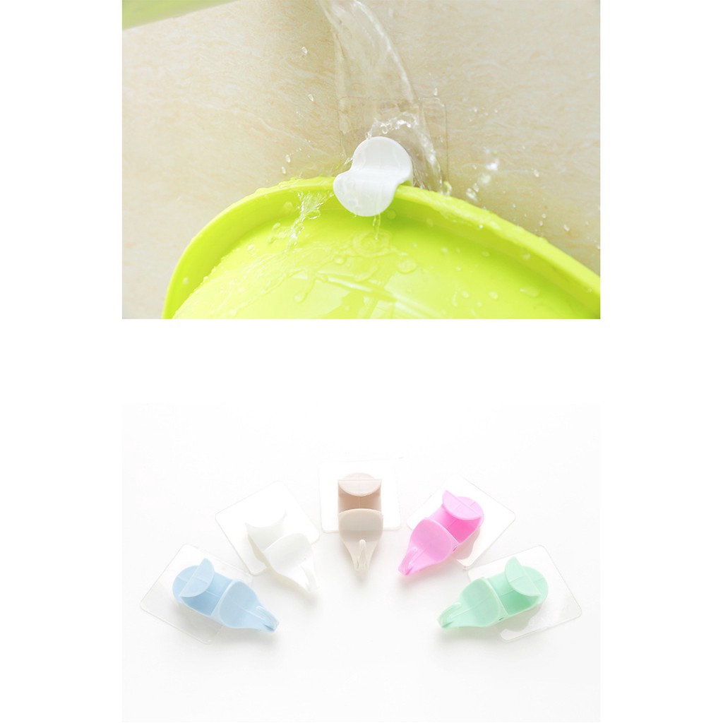 Móc treo thau/ khăn hít tường tiện lợi cho cửa/ phòng tắm/nhà bếp