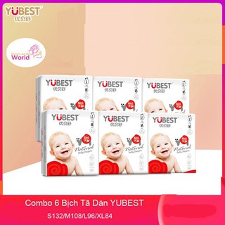 Combo 6 gói bỉm dán s132/m108/l96/xl72