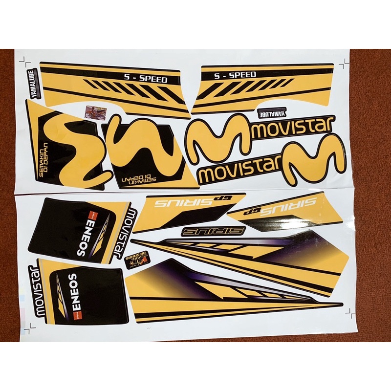 Tem Rời SIRIUS MOVISTAR VÀNG ĐEN - DÁN XE ĐEN 892007 (Tem Chế 3 Lớp Chống Phai Màu)