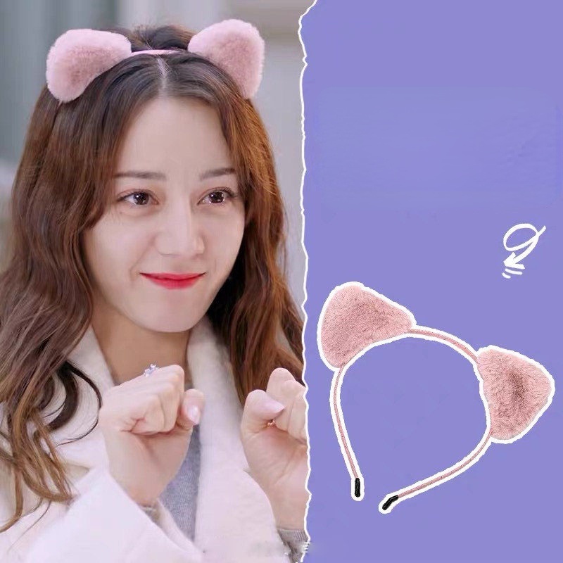 Băng Đô Cài Tóc Hình Tai Mèo Dễ Thương Phong Cách Hàn Quốc Cho Nữ