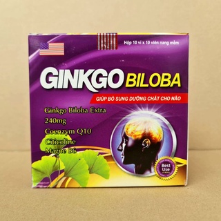 Ginkgo Biloba 240mg Bổ não, tăng cường tuần hoàn máu hiệu quả hộp 100 viên