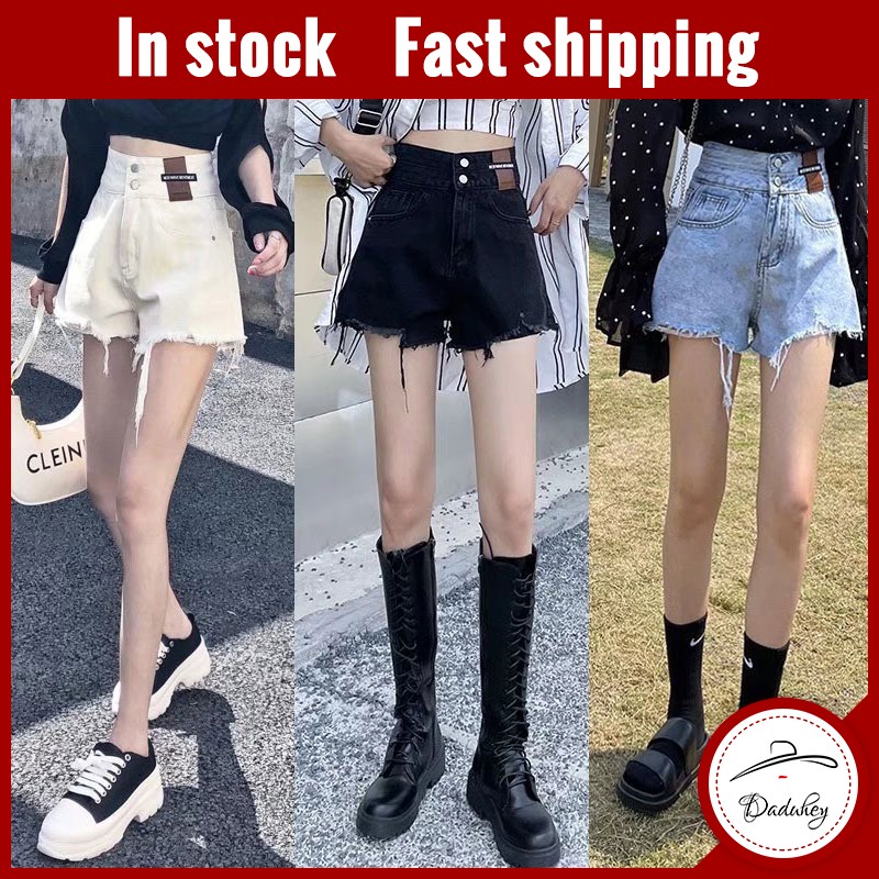 Quần short jean lưng cao ống rộng dễ phối đồ phong cách Hàn Quốc gợi cảm thời trang mùa hè cho nữ