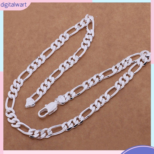 Dây Chuyền Kim Loại Mạ Bạc Đơn Giản Thời Trang Nam Nữ