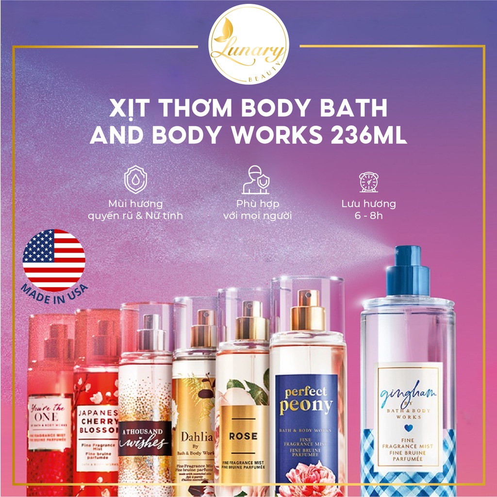 Xịt Thơm Body  Bath and Body works 236ml - Lunary Beauty