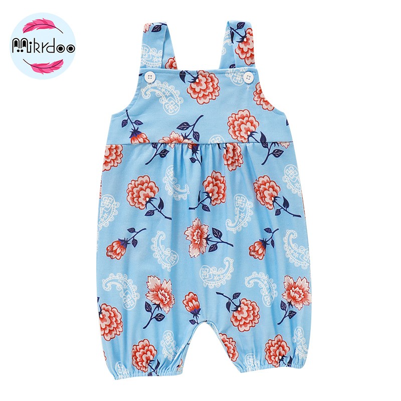 Áo liền quần Mikrdoo in họa tiết hoa thời trang dành cho bé gái