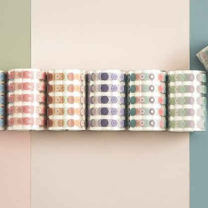 Băng Keo washi Họa Tiết Chấm Bi Nhiều Màu Sắc Dùng Trang Trí Sổ Tay