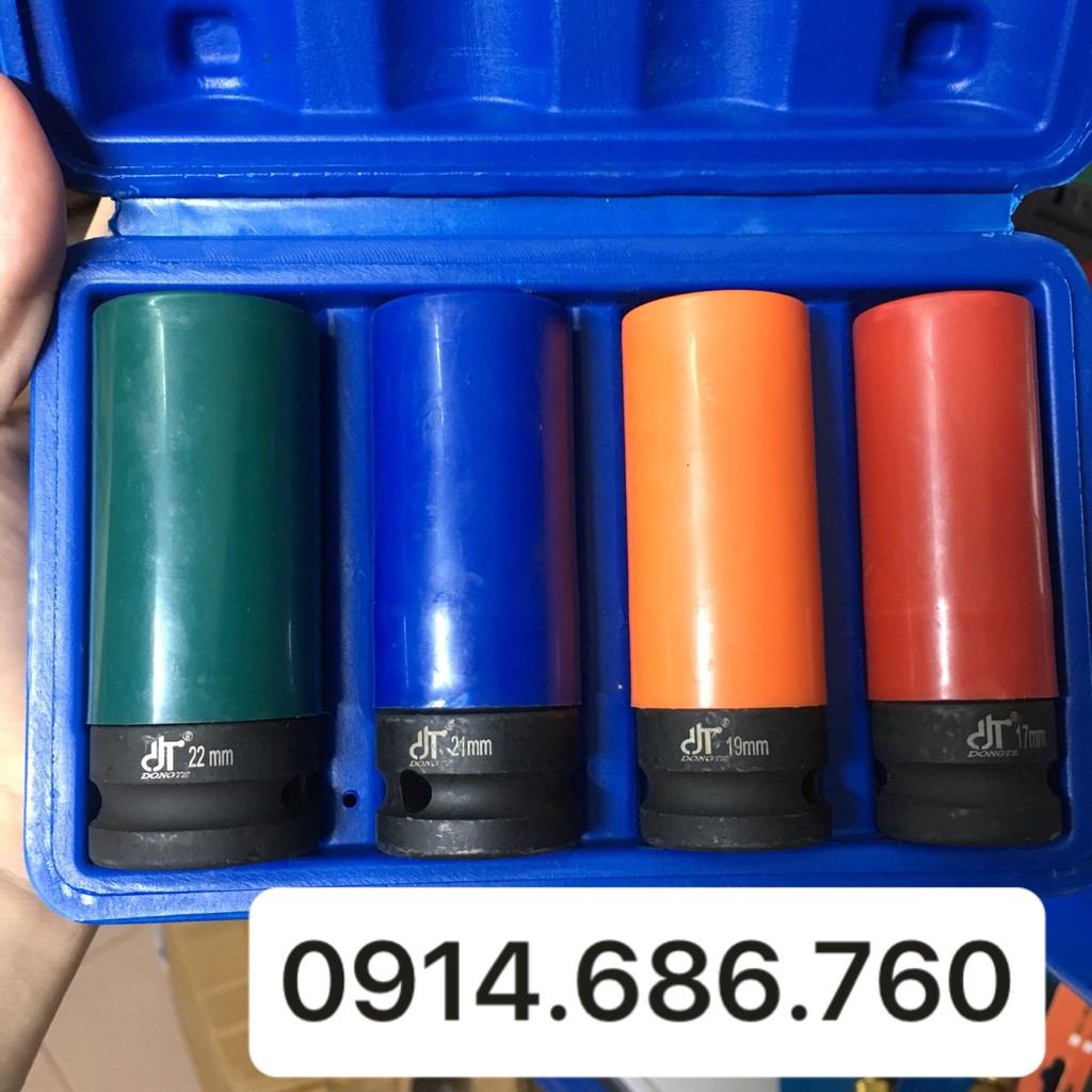 Bộ khẩu tuýp tháo, bắn lốp bọc nhựa CHỐNG XƯỚC cỡ 17mm, 19mm, 21mm và 22mm