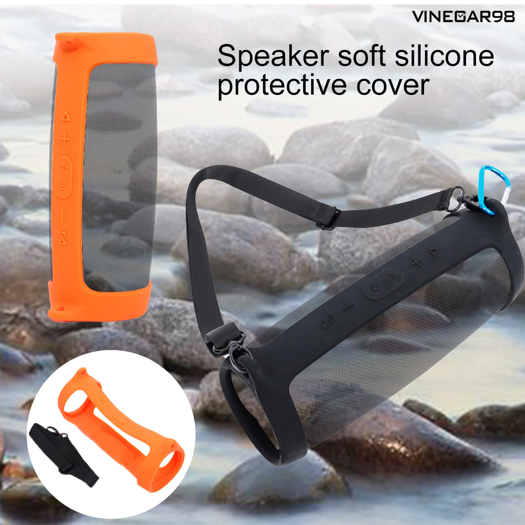 VINE™ 3Pcs/Set Portable Bluetooth Speaker Silicone Cover Case with Strap Carabiner for JBL 4