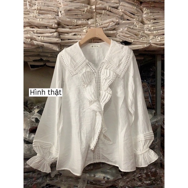 Áo sơ mi kiểu phối ren (chất đẹp)