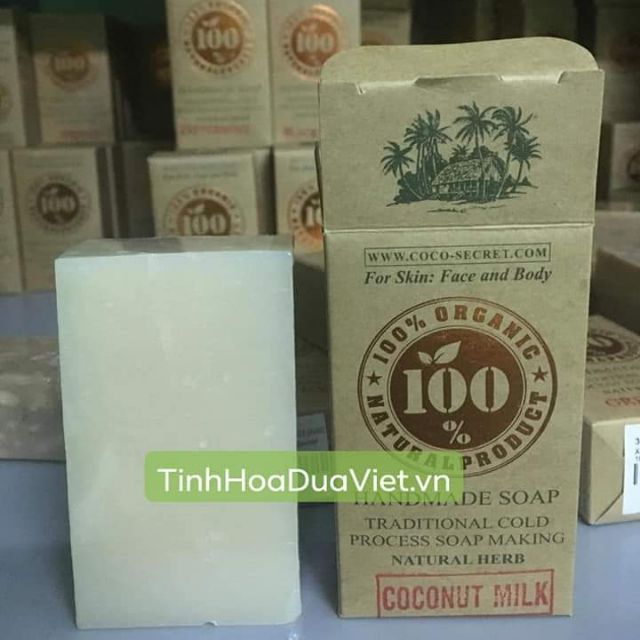 (2024) 110gr XÀ PHÒNG COCONUT MILK COCO SECRET- Xà phòng handmade sữa dừa Coco secret