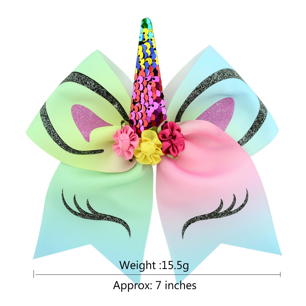 Dây buộc tóc KIDSBOWS đính nơ sừng kỳ lân nhiều màu tùy chọn cho bé gái
