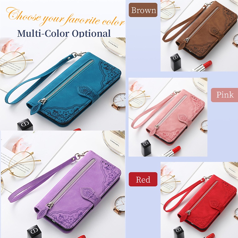 Bao Da Điện Thoại Nắp Lật Khóa Nam Châm Hình Hoa Cho IPhone 14 Pro Max for IPhone 13 11