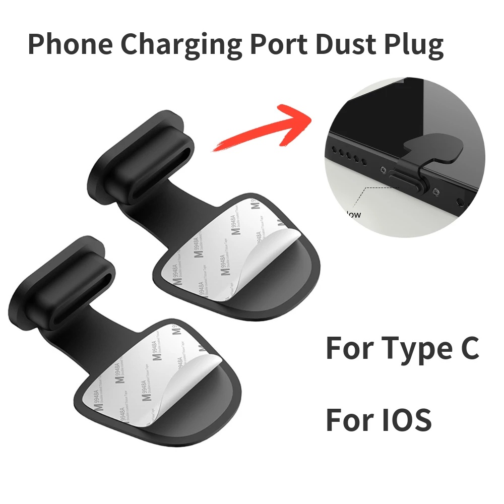 Bộ 2 Nút Chặn Cổng Sạc USB Type C Bằng Silicone Chống Bụi Chống Thất Lạc