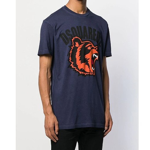 Áo Thun Cotton In Hình Gấu Và Logo Dsquared2 Cá Tính Cho Nam