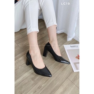 GIÀY CAO GÓT gót trụ vân da rắn cao 7cm