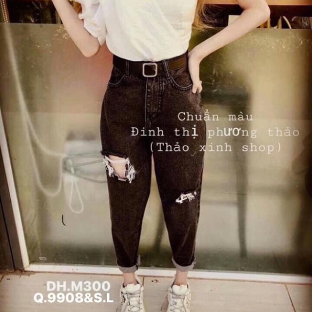 Quần baggy bò rách gối Mã 300 - DH