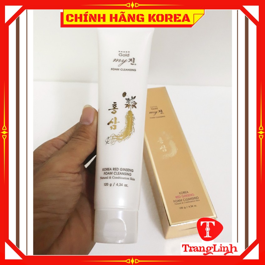 Sữa rửa mặt hồng sâm My Gold hàn quốc, tuýp 120gr - Sữa rửa mặt My Gold chính hãng - tranglinh