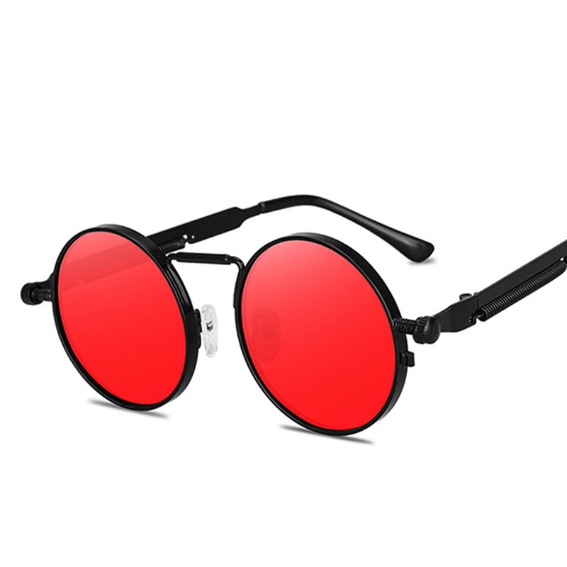 Kính Mát Gọng Kim Loại Tròn Chống Tia UV400 Phong Cách Steampunk 2021 Thời Trang
