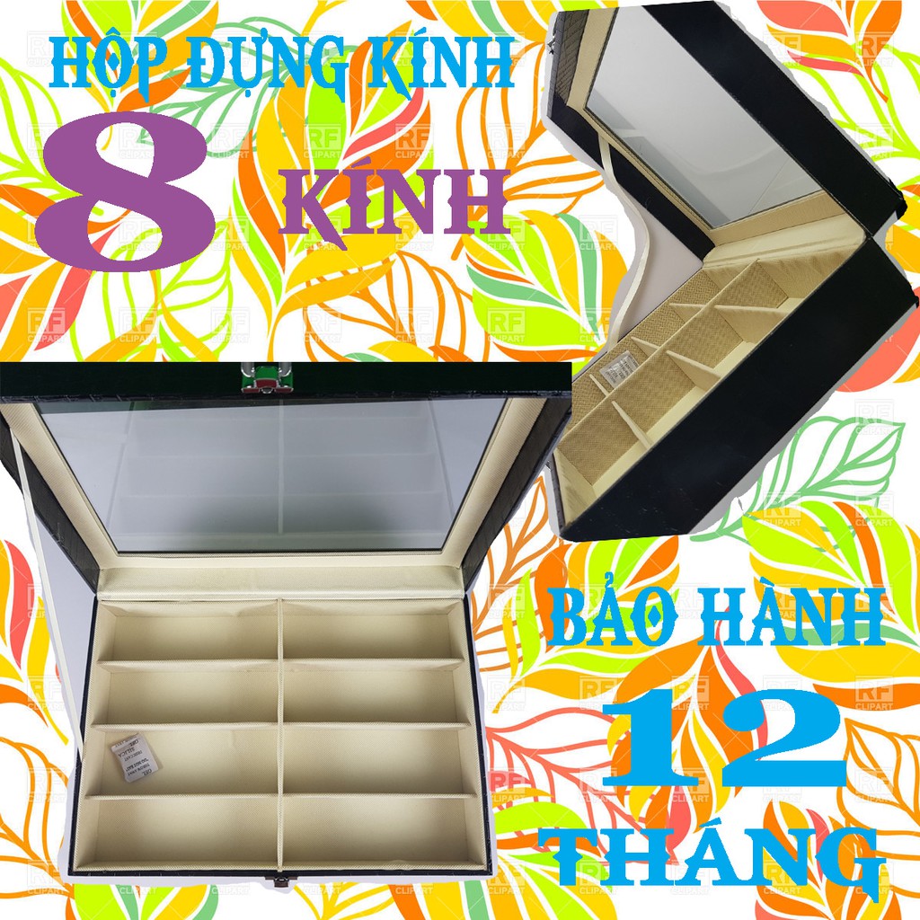 Hộp đừng kính 8 chiếc màu đen kiểu da cá sấu, HỘP ĐỰNG KÍNH,HỘP DA ĐỰNG KÍNH,HỘP DA, BẢO HÀNH...