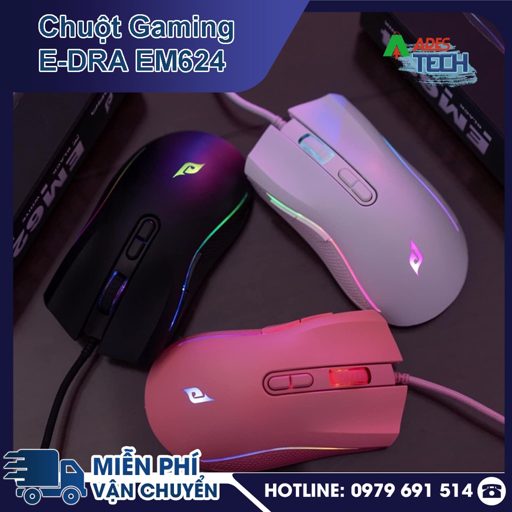 Chuột Gaming EDra EM624 RGB/ 6662IC / DPI 12000 - Bảo hành 12 tháng