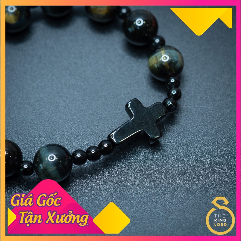 Thánh giá đá xỏ vòng Chuỗi Mân Côi độ bền vĩnh cửu | Tặng kèm dây suôn vòng