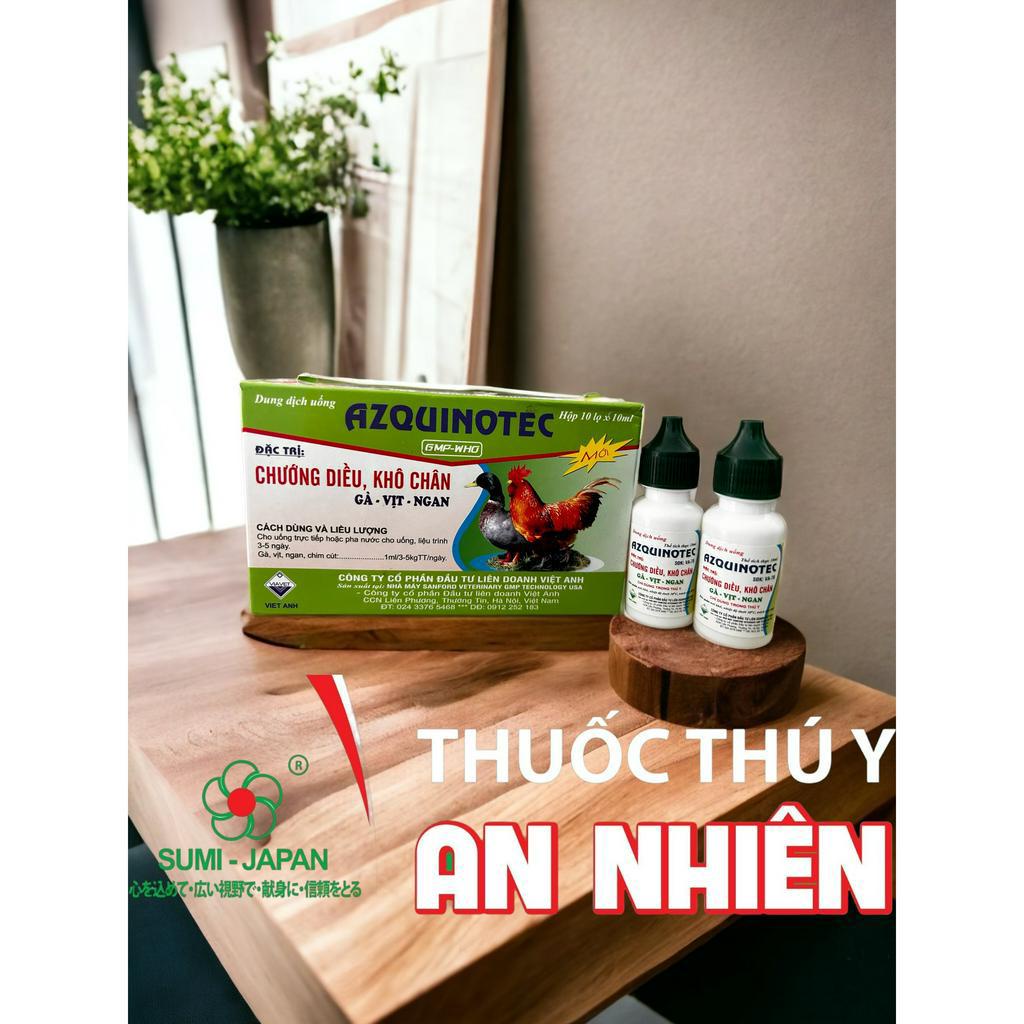 AZQUINOTEC - NHỎ CHƯỚNG DIỀU, KHÔ CHÂN GÀ VỊT 10ML x 10 LỌ