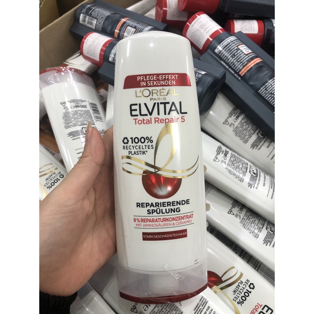 Bộ Dầu gội, Dầu xả Loreal Elvital Total Repair 5 300ml - Đức