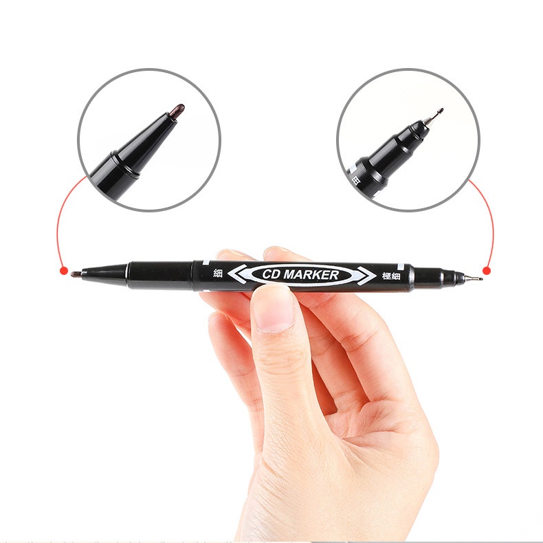Bút dạ KOLANO Marker 2 đầu size bé bút lông dầu đánh dấu không trôi mực SP-001370
