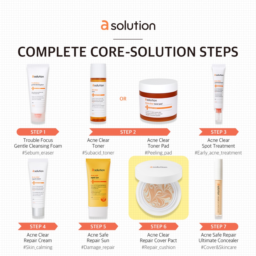 Kem che khuyết điểm A Solution làm sạch mụn SPF50+ PA++++ 12.5g