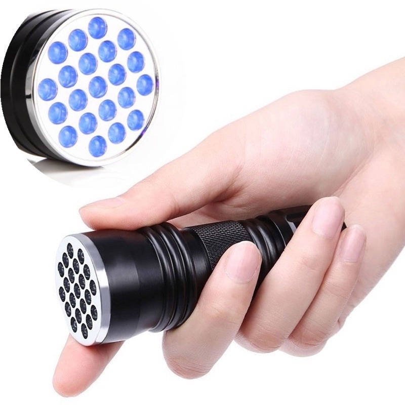 1 Đèn Pin Cực Sáng 21 Bóng Led Tia Cực Tím Siêu Sáng Đa Năng Cho Vật Nuôi Bọ Cạp Đi Săn