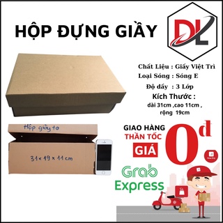 Hộp đựng giày, hộp đựng quần áo hộp carton 31x19x11xcm,combo 50 hộp.