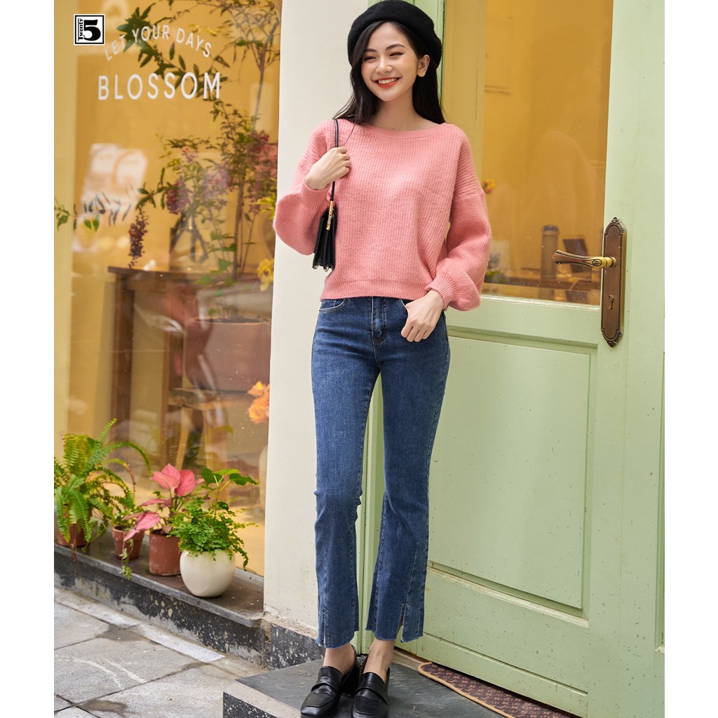 Áo len tay bồng nữ, cổ tròn dáng ngắn Twentyfive 3513 | BigBuy360 - bigbuy360.vn