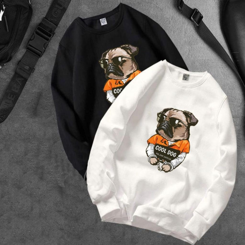 ÁO SWEATER NỈ UNISEX IN CÚN COOL DOG ĐEO GƯƠNG SIÊU NGẦU ÁO NỈ TAY DÀI FORM NAM NỮ ĐỀU MẶC ĐƯỢC