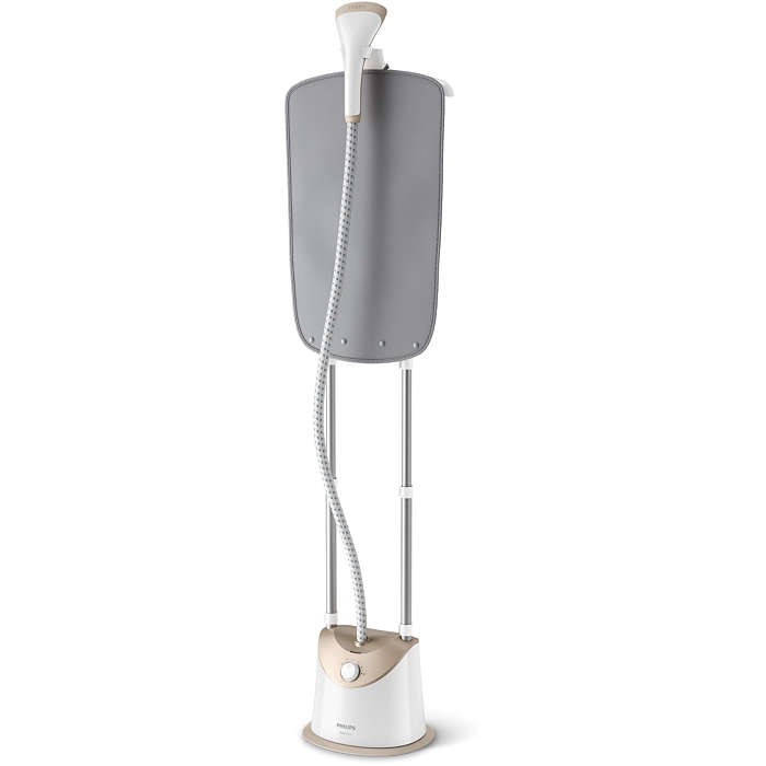 Bàn ủi hơi nước đứng Philips GC488 - Công suất 1800W mạnh mẽ, an toàn cho mọi loại vải, đầu phun hơi lớn thêm 40%