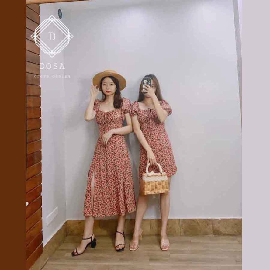 Váy body họa tiết hoa nhí dáng ôm chất Voon cao cấp mềm mịn- Đầm tiểu thư ngắn tay Sexy hack dáng cực xinh - Hàng mới về