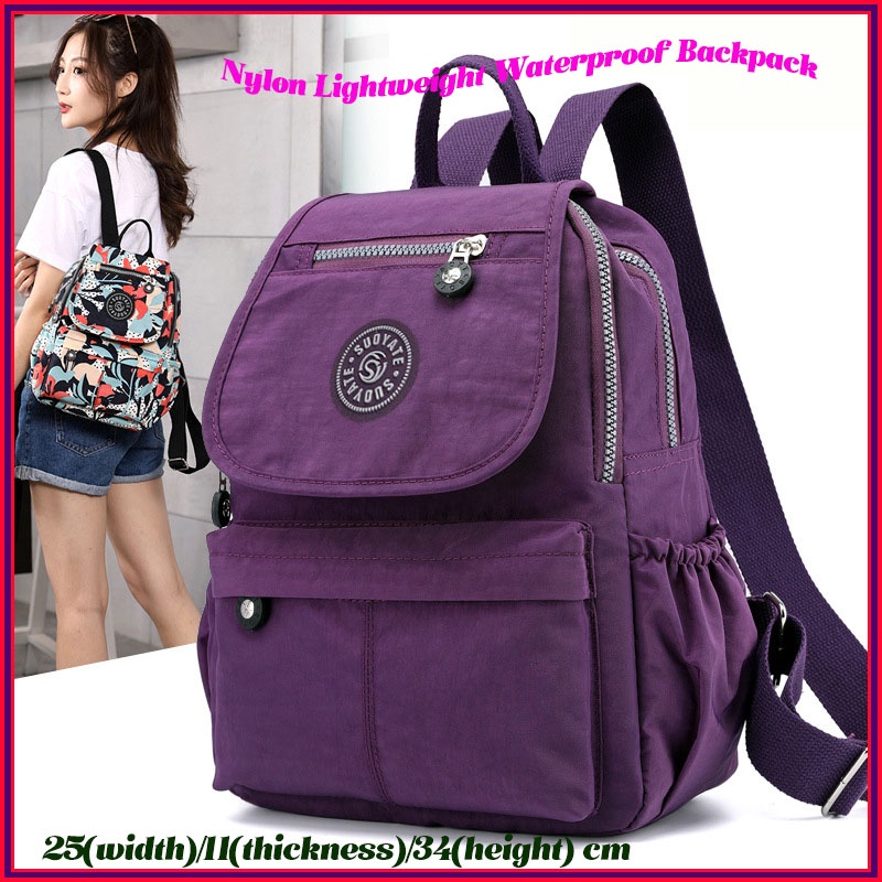 Ba Lô Nylon Chống Thấm Nước Siêu Nhẹ Sức Chứa Lớn Cho Nữ