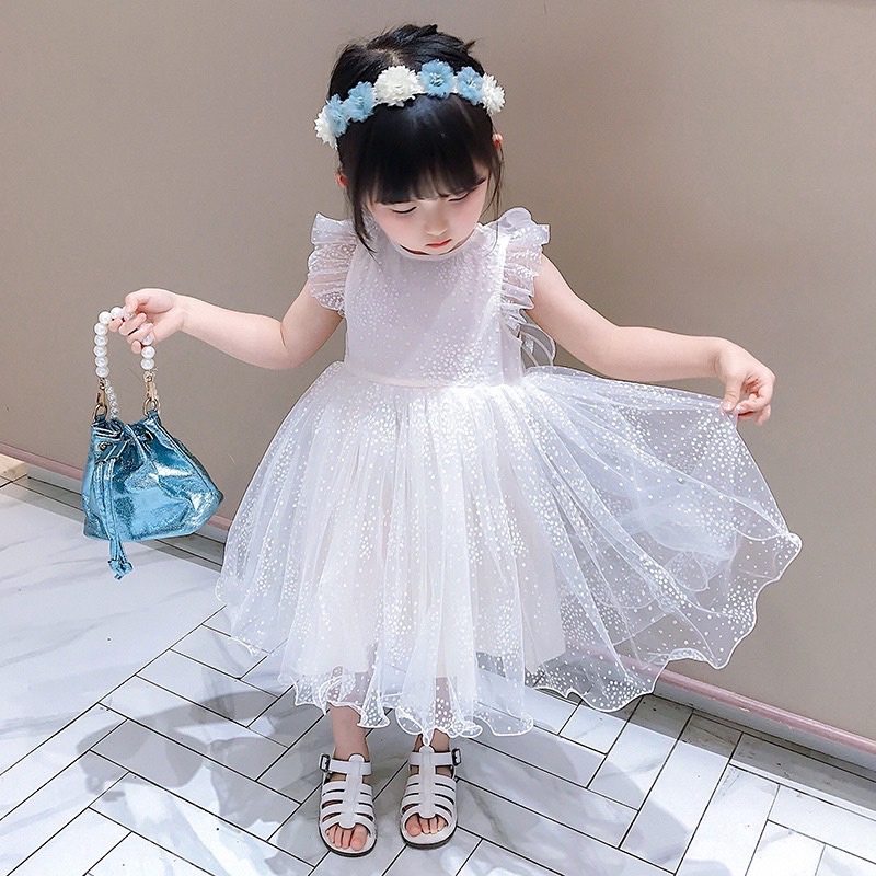 váy trắng cánh bướm xinh (kèm ảnh thật)