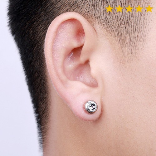 Bông Tai Nam Châm Đính Đá Nhân Tạo A00898