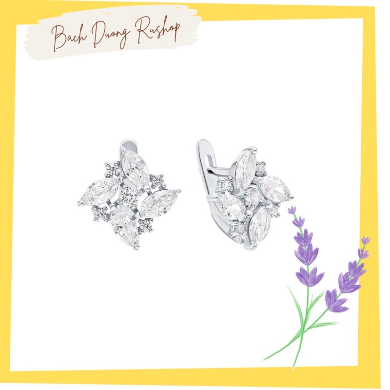 Khuyên bạc Sunlight 925 Nga mix đá Fianit tiểu thư - Bachduongrushop