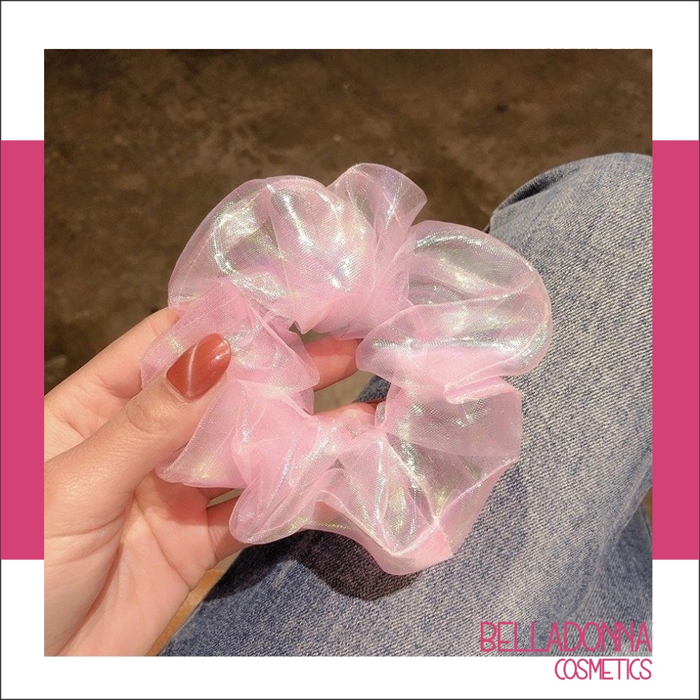 (HCM_Giao Nhanh) Dây Cột Tóc Vải Voan Ánh Nhũ BellaDonna (6 màu như hình)